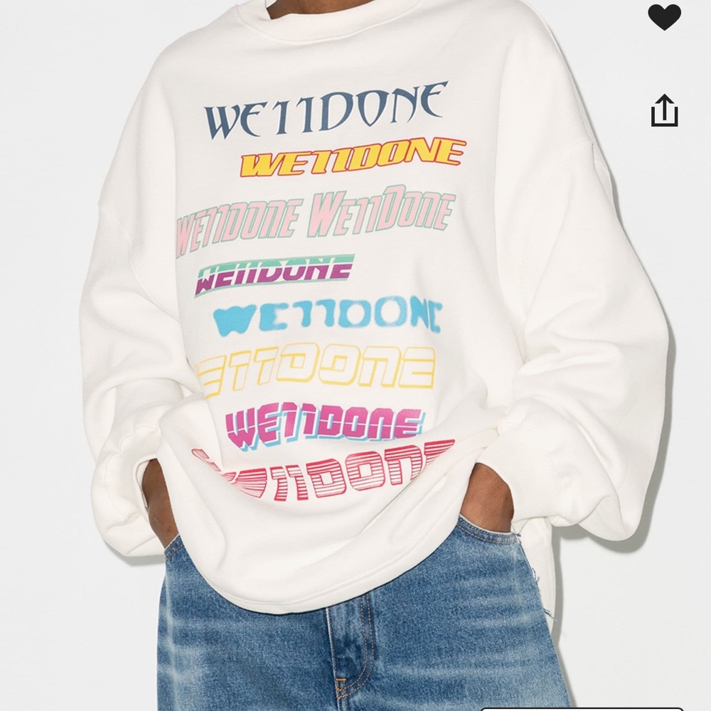 WE11DONE Logo print crew neck sweatshirt BRAND NEW size XL